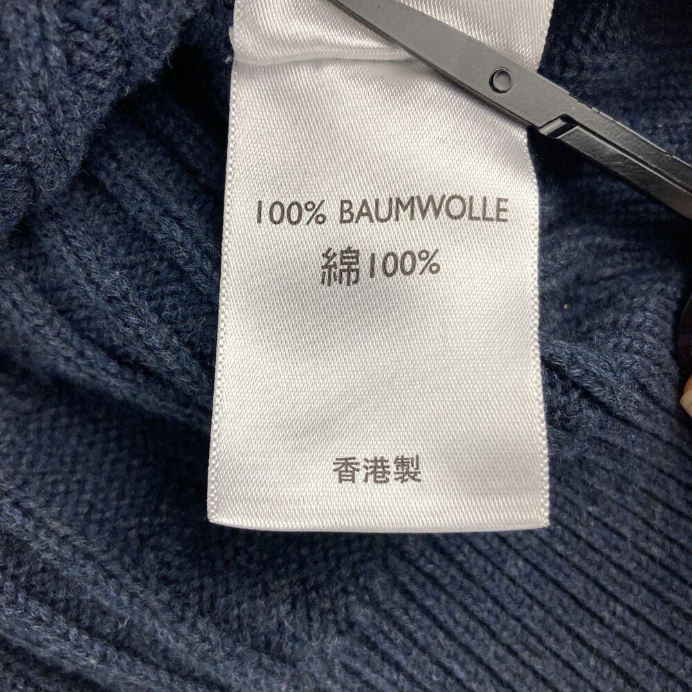 Eddie Bauer Mens XL Blue Cable Knit Cotton V Neck Sweater Vest Made in Hong Kong - Picture 8 of 8